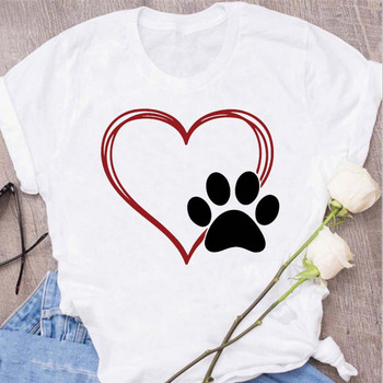 Ανεξάρτητο Station Γυναικείο T-Shirt Animal Paw Print Loose Cute Retro Basic Top Tee για γυναίκες