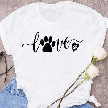 Ανεξάρτητο Station Γυναικείο T-Shirt Animal Paw Print Loose Cute Retro Basic Top Tee για γυναίκες