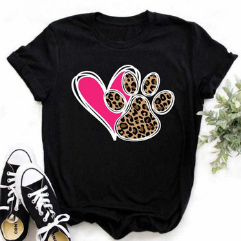 Ανεξάρτητο Station Γυναικείο T-Shirt Animal Paw Print Loose Cute Retro Basic Top Tee για γυναίκες