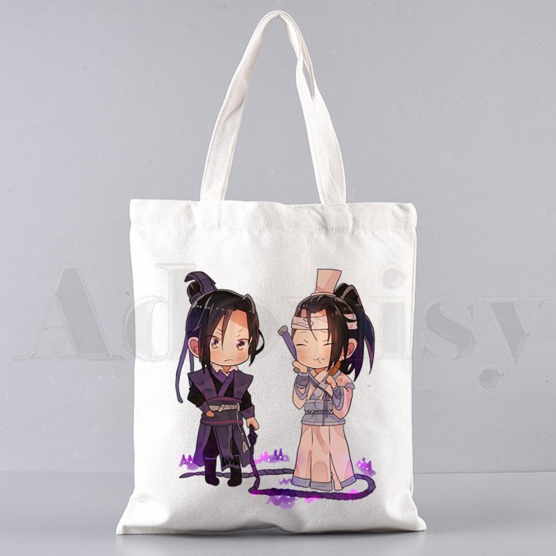 Határon átnyúló külkereskedelem Mo Dao Zu Shi nyomtatott vászontáska Harajuku válltáska divatos kézi bevásárlótáska raktáron