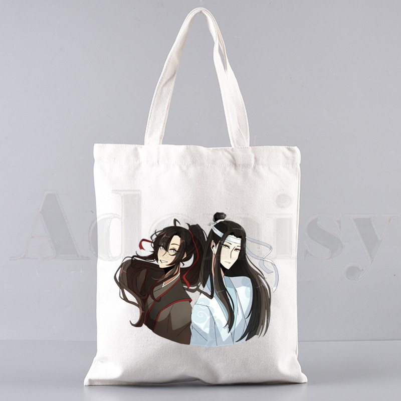 Határon átnyúló külkereskedelem Mo Dao Zu Shi nyomtatott vászontáska Harajuku válltáska divatos kézi bevásárlótáska raktáron