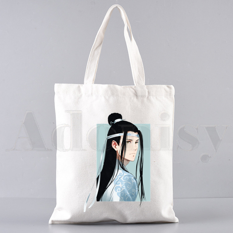 Határon átnyúló külkereskedelem Mo Dao Zu Shi nyomtatott vászontáska Harajuku válltáska divatos kézi bevásárlótáska raktáron