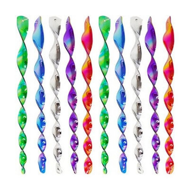 Декорация спирала, Комплект 10 броя, Многоцветен, Пластмасов