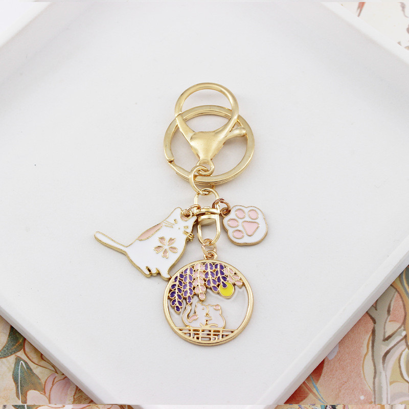 Γιαπωνέζικο Sakura Love Cat Rabbit Κρεμαστό Κρεμαστό Μπρελόκ Λουλούδι Γάτα Αξεσουάρ Κάλυμμα ακουστικών Κρεμαστά κοσμήματα