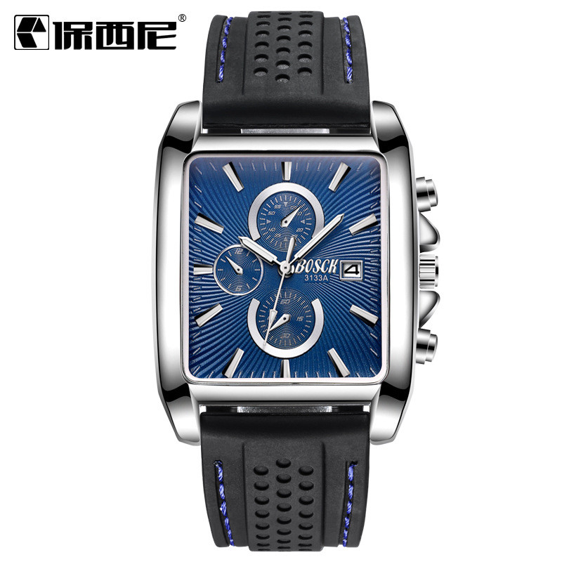 Κορεάτικη έκδοση Φωτεινό αδιάβροχο καθημερινό επαγγελματικό τετράγωνο αθλητικό ρολόι ημερολογίου Ρολόι σιλικόνης