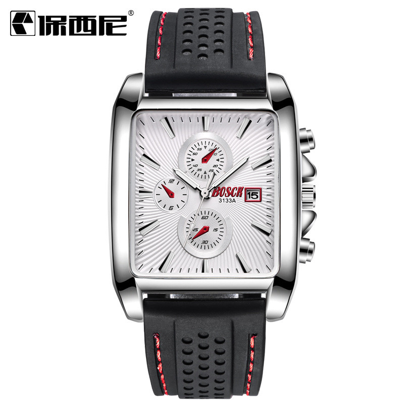 Κορεάτικη έκδοση Φωτεινό αδιάβροχο καθημερινό επαγγελματικό τετράγωνο αθλητικό ρολόι ημερολογίου Ρολόι σιλικόνης