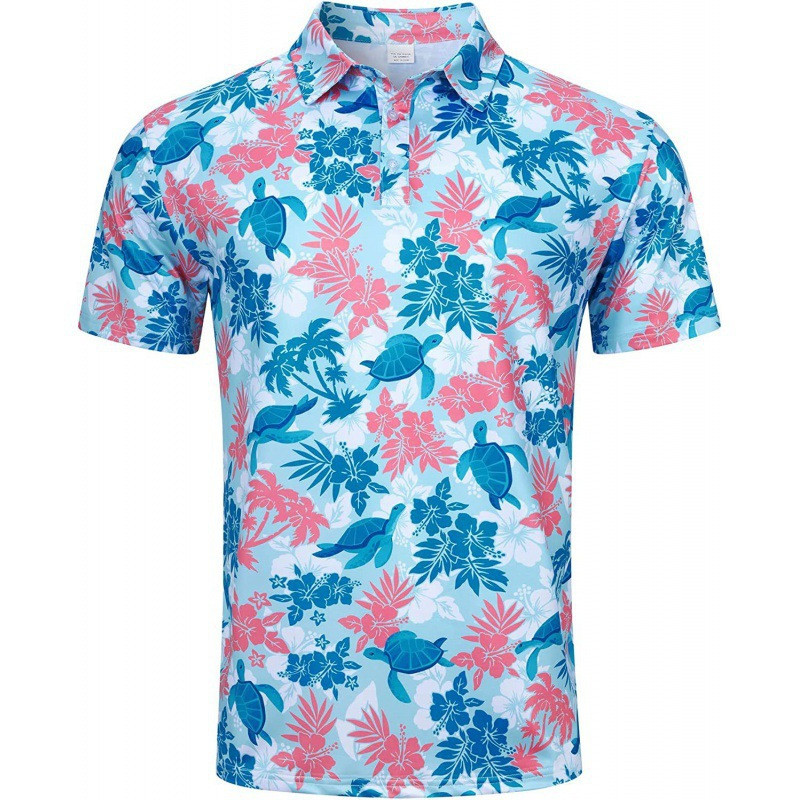 2024-es új, határon átnyúló férfi rövid ujjú póló ing gyorsan száradó 3D nyomtatott vidám nedvességelvezető golfing