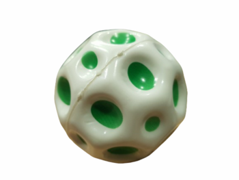 Играчка Топка, Moon Ball, Подскачаща, Бяло/Зелен, 7 см