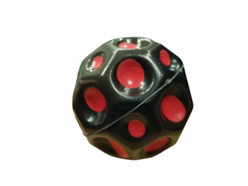 Играчка Топка, Moon Ball, Подскачаща, Черен/червен, 7 см