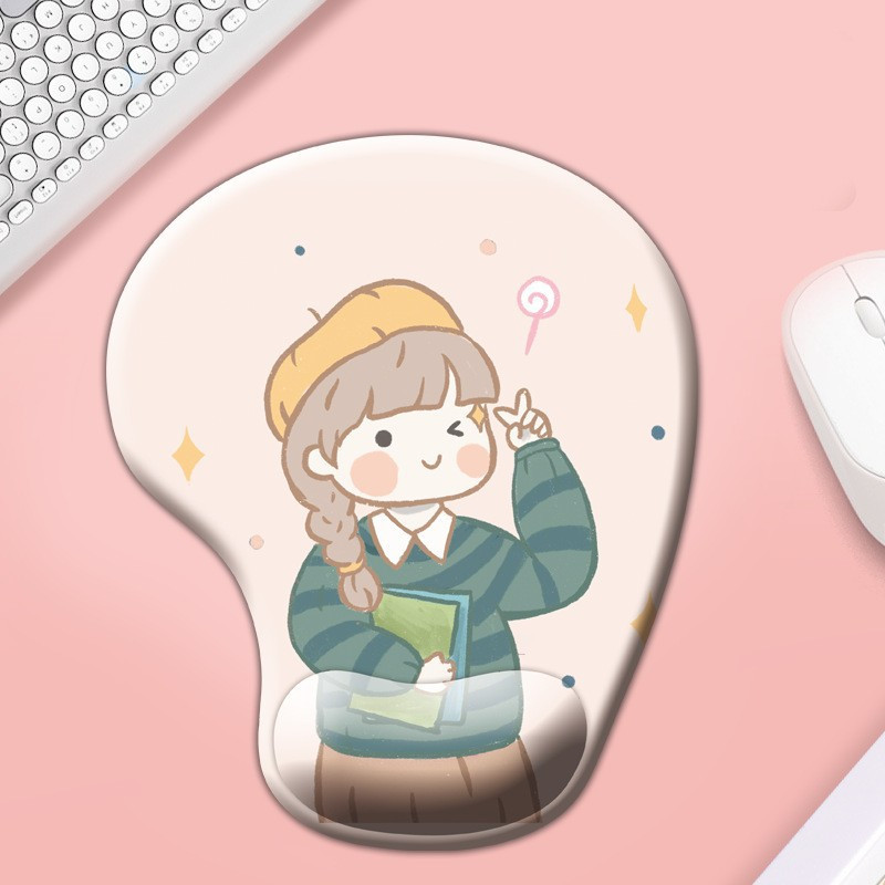 Silikonska podloga za miš za zapešće. Držač za čašu sa slatkim crtežima. Podloga za miš. Uredska podloga za djevojke. Neklizajuća podloga za miša, veleprodaja