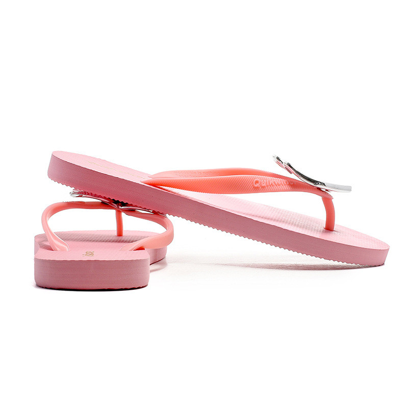 Модни дамски джапанки във формата на сърце, EVA джапанки с равна подметка, неплъзгащи се външни плажни обувки, домашни и външни сандали за лятото