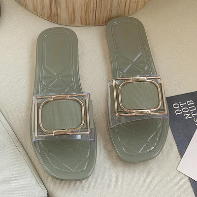 Papucs női aranyos nyári új 2023 papucs alacsony lapos kényelmes csillogó strand flitteres divat szandál nőknek strassz otthon