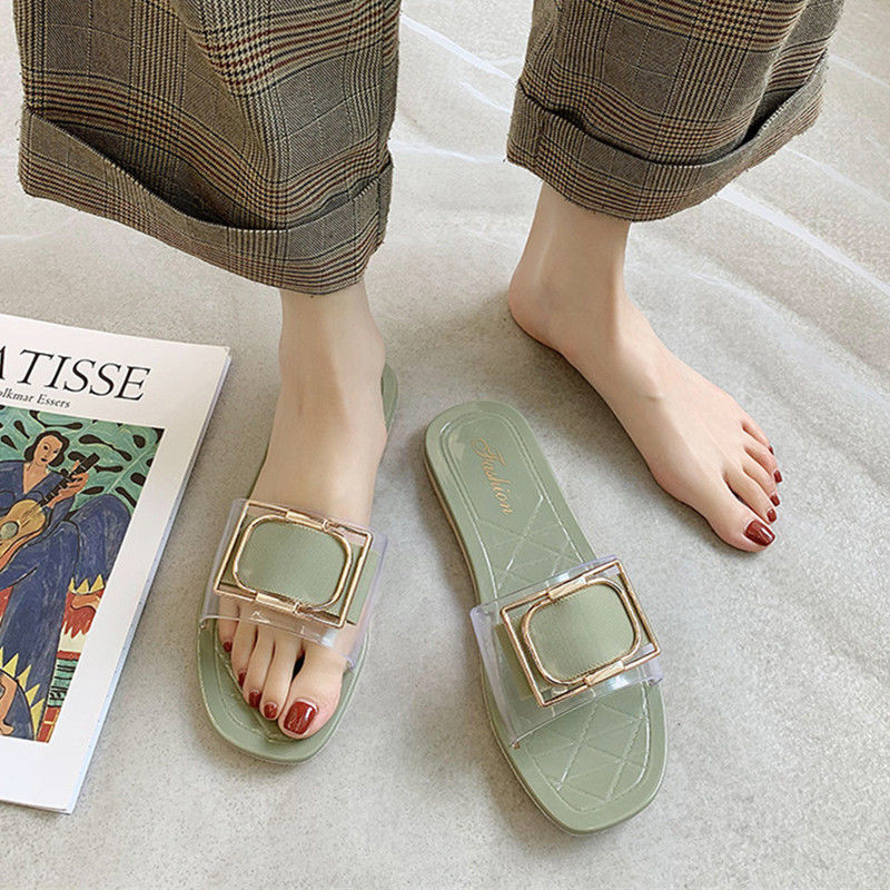 Papucs női aranyos nyári új 2023 papucs alacsony lapos kényelmes csillogó strand flitteres divat szandál nőknek strassz otthon