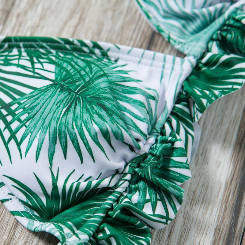 2019-es szexi nyomott női strandbikini, kétrészes háromszög bikini