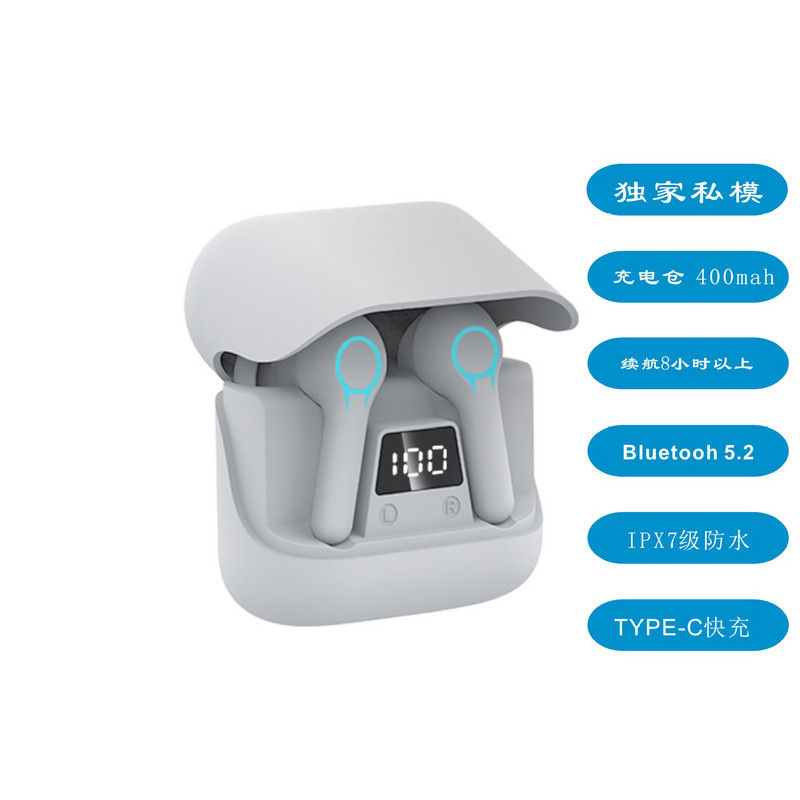 Novi privatni model F9 bežične Bluetooth slušalice na dodir 5.0 digitalni zaslon binauralne sportske slušalice za uši 2000 mah