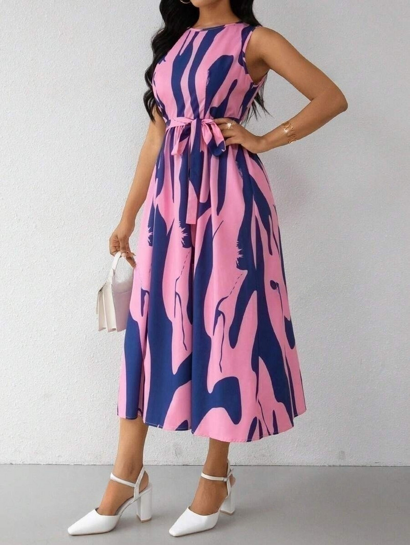 Novi proizvod Prekogranične europske i američke haljine 2024. Proljeće i ljeto Svježe i slatke ženske elegantne suknje s printom