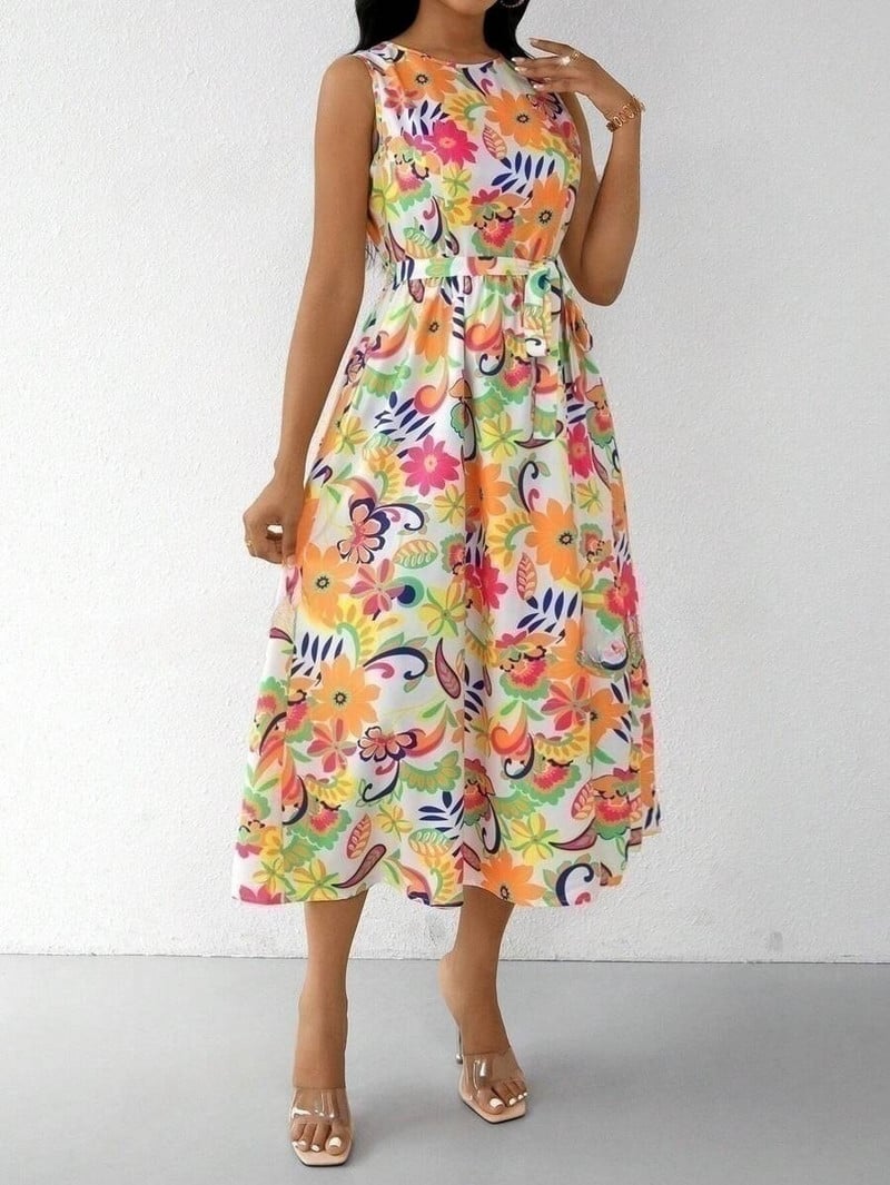 Novi proizvod Prekogranične europske i američke haljine 2024. Proljeće i ljeto Svježe i slatke ženske elegantne suknje s printom