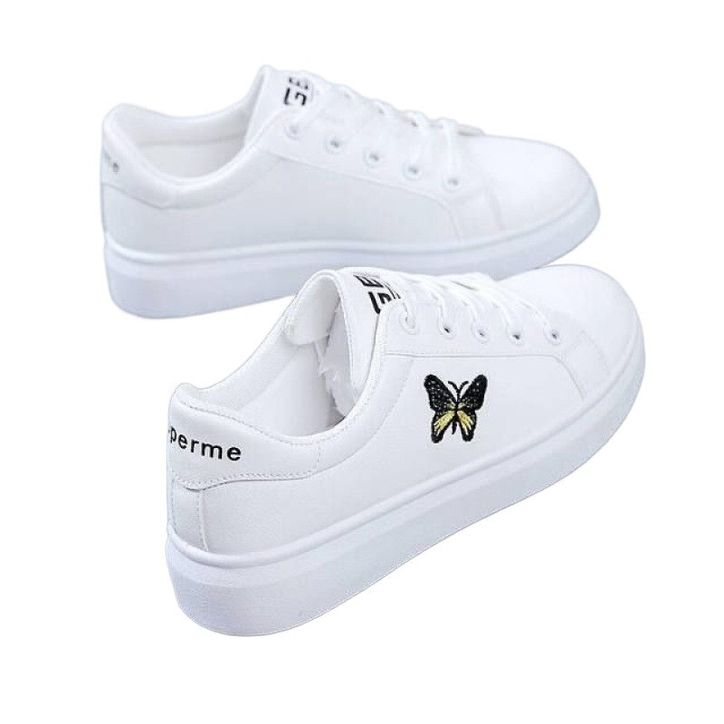 UNMUN fehér női cipő, tavaszi és őszi, új koreai stílusú sportcipő, univerzális, diák hétköznapi vastag talpú magasságnövelő tornacipő