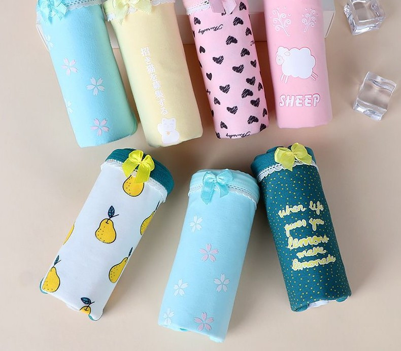 Žensko modalno donje rublje plus veličine visokog struka plus donje rublje slatke djevojke srednjeg struka 7 kom