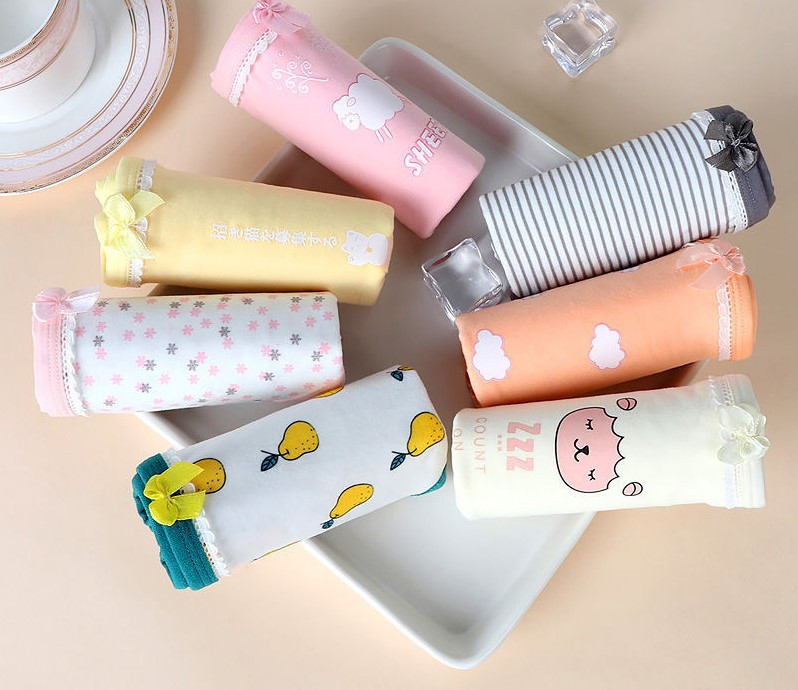 Žensko modalno donje rublje plus veličine visokog struka plus donje rublje slatke djevojke srednjeg struka 7 kom