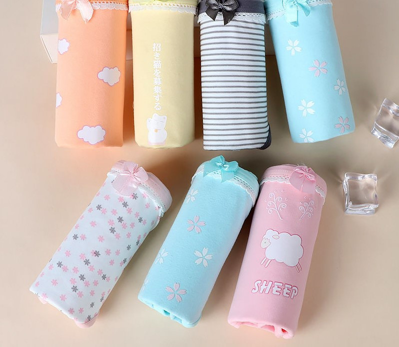 Žensko modalno donje rublje plus veličine visokog struka plus donje rublje slatke djevojke srednjeg struka 7 kom