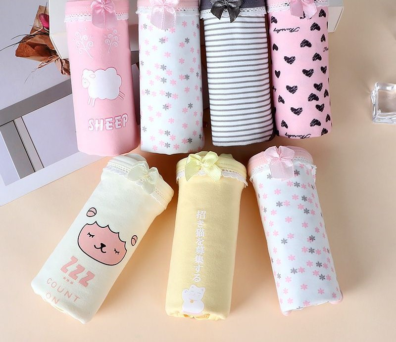 Žensko modalno donje rublje plus veličine visokog struka plus donje rublje slatke djevojke srednjeg struka 7 kom