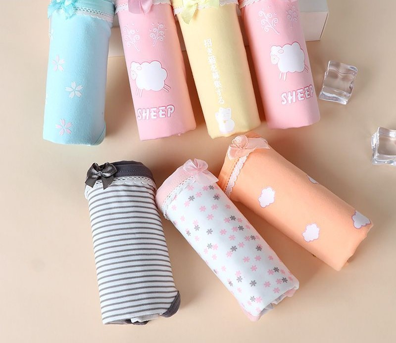 Žensko modalno donje rublje plus veličine visokog struka plus donje rublje slatke djevojke srednjeg struka 7 kom