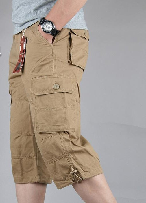 Ljetne uske vrećaste kratke hlače s više džepova Hlače za plažu Pamučne muške ležerne sportske kratke hlače