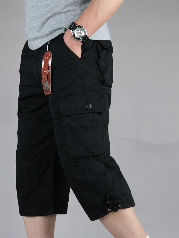 Ljetne uske vrećaste kratke hlače s više džepova Hlače za plažu Pamučne muške ležerne sportske kratke hlače