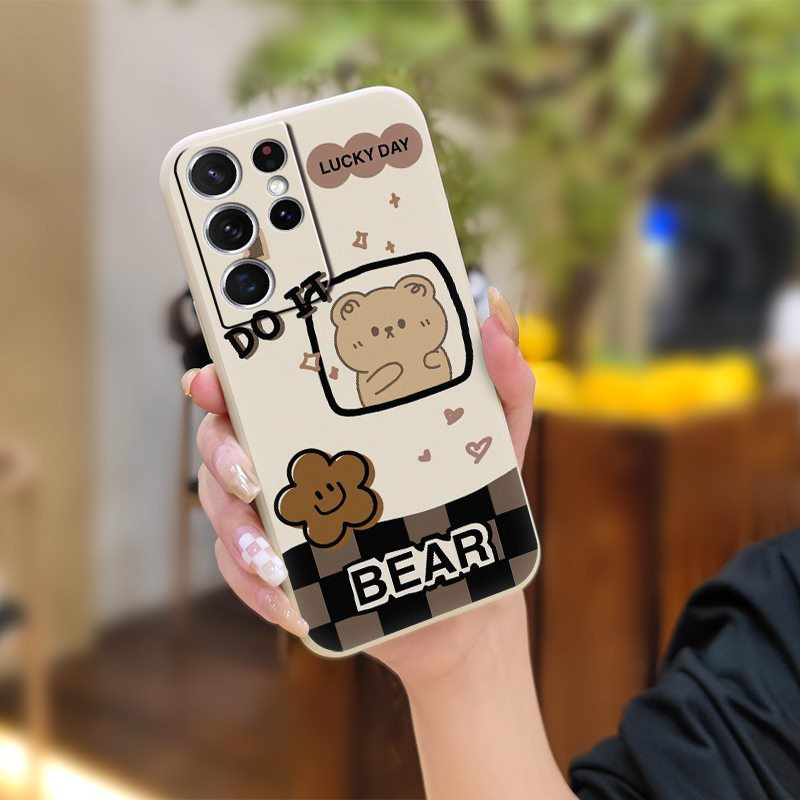 Подходящ за калъф за мобилен телефон Samsung охлаждащ течен силикон двойка личност карикатура младежка тенденция нов стил забавен и прост