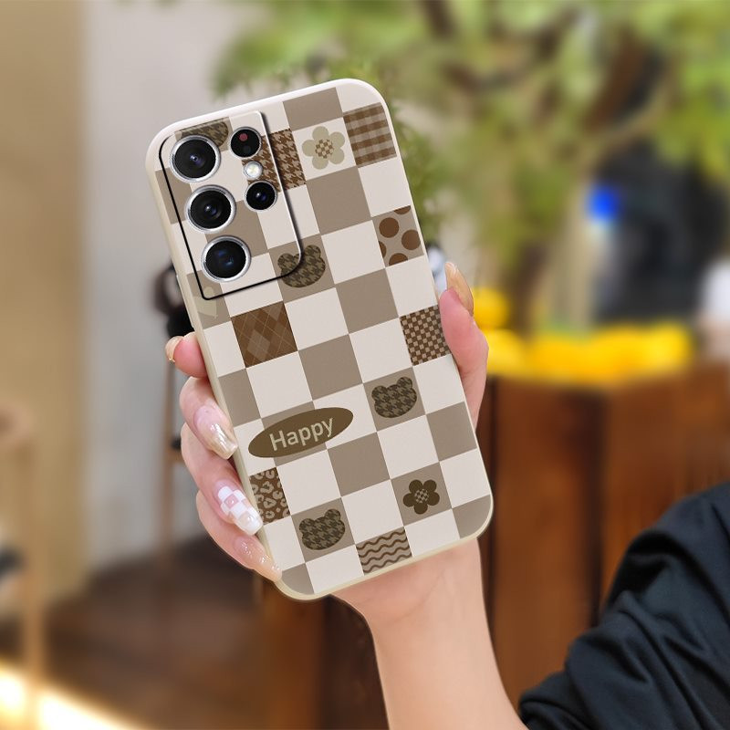 Подходящ за калъф за мобилен телефон Samsung охлаждащ течен силикон двойка личност карикатура младежка тенденция нов стил забавен и прост