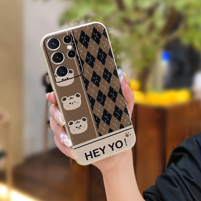 Подходящ за калъф за мобилен телефон Samsung охлаждащ течен силикон двойка личност карикатура младежка тенденция нов стил забавен и прост