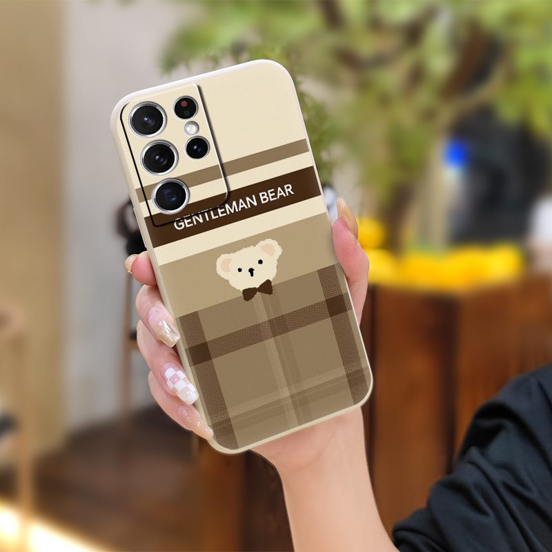 Подходящ за калъф за мобилен телефон Samsung охлаждащ течен силикон двойка личност карикатура младежка тенденция нов стил забавен и прост