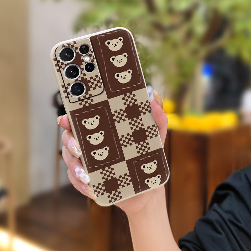 Подходящ за калъф за мобилен телефон Samsung охлаждащ течен силикон двойка личност карикатура младежка тенденция нов стил забавен и прост