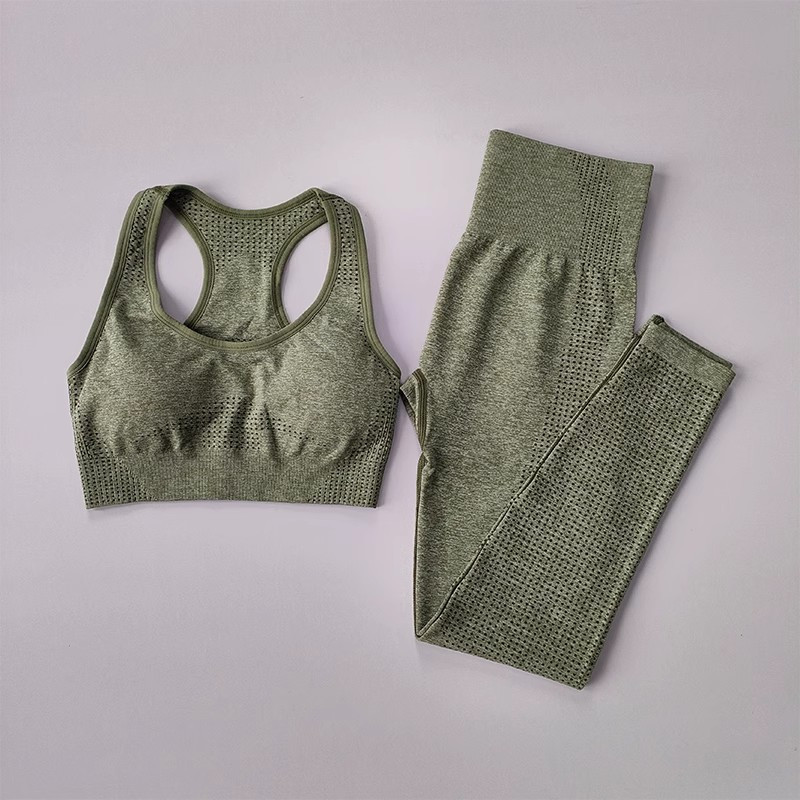Europietiškas ir amerikietiškas besiūlis jogos kostiumas moterims, dviejų dalių liemenėlė + taškuotos kelnės, greitai džiūstantis fitneso kostiumas, jogos drabužiai