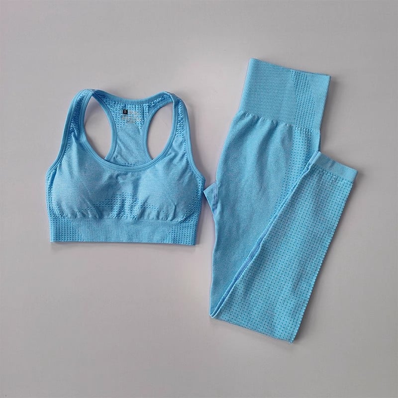Europietiškas ir amerikietiškas besiūlis jogos kostiumas moterims, dviejų dalių liemenėlė + taškuotos kelnės, greitai džiūstantis fitneso kostiumas, jogos drabužiai