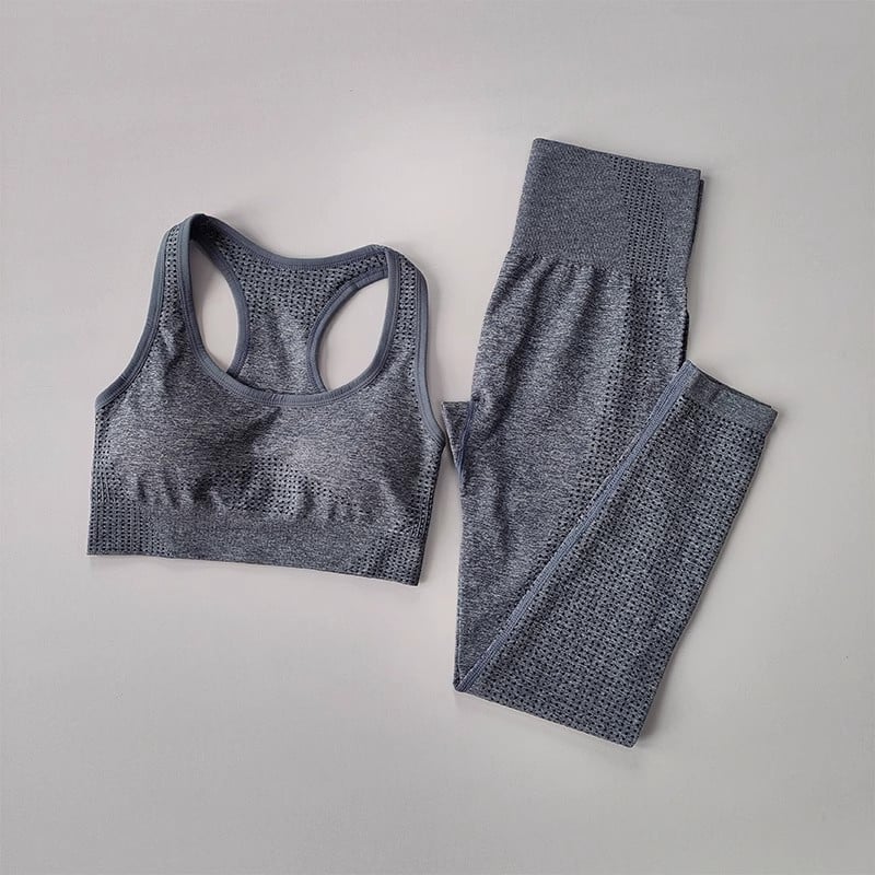 Europietiškas ir amerikietiškas besiūlis jogos kostiumas moterims, dviejų dalių liemenėlė + taškuotos kelnės, greitai džiūstantis fitneso kostiumas, jogos drabužiai