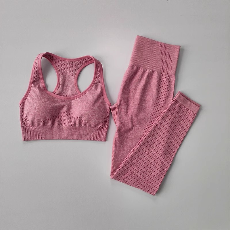 Europietiškas ir amerikietiškas besiūlis jogos kostiumas moterims, dviejų dalių liemenėlė + taškuotos kelnės, greitai džiūstantis fitneso kostiumas, jogos drabužiai