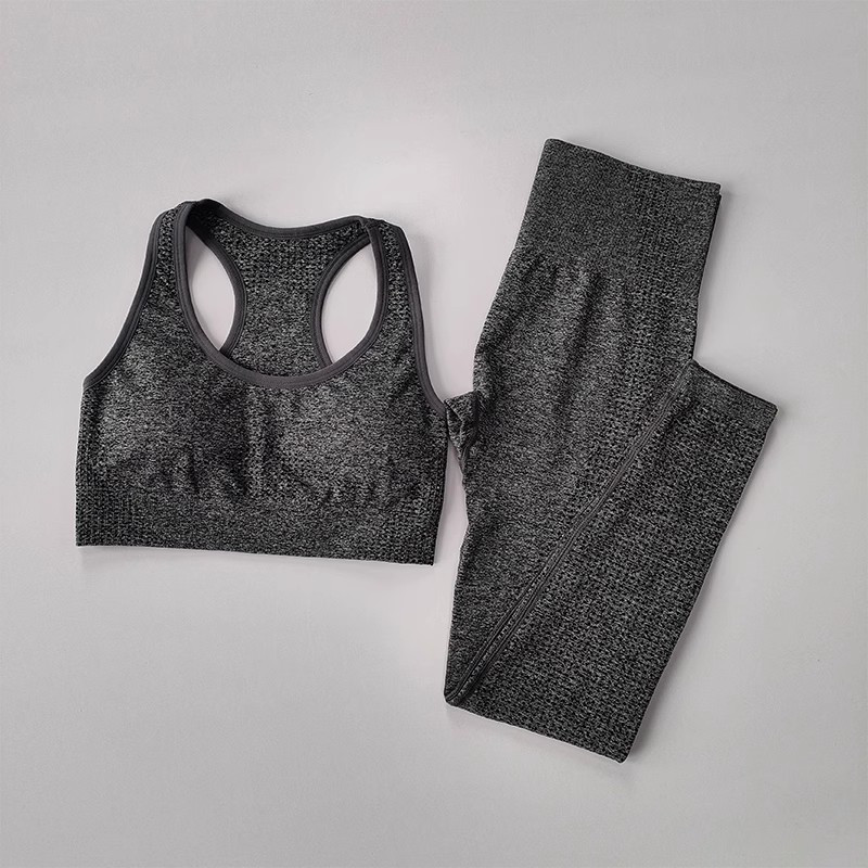 Europietiškas ir amerikietiškas besiūlis jogos kostiumas moterims, dviejų dalių liemenėlė + taškuotos kelnės, greitai džiūstantis fitneso kostiumas, jogos drabužiai