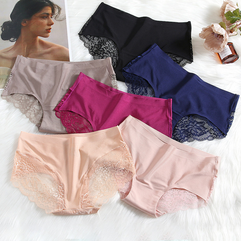 3XL&4XL европейско и американско популярно дантелено дишащо дамско бельо със средна талия голям размер мрежесто безшевно удобно бельо