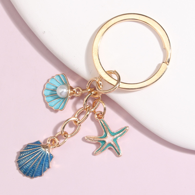 Имитация на барок нова празнична черупка морска звезда раковина перлена чанта висулка ключодържател висулка фабрична директна продажба
