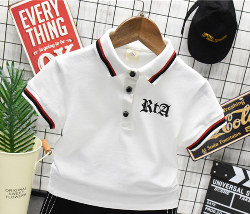 Детско облекло за момче лятна тениска 2023 модерен памук, абсорбиращ потта 6 детски дрехи 2 детска тениска с половин ръкав нова поло риза 5 красиви 3
