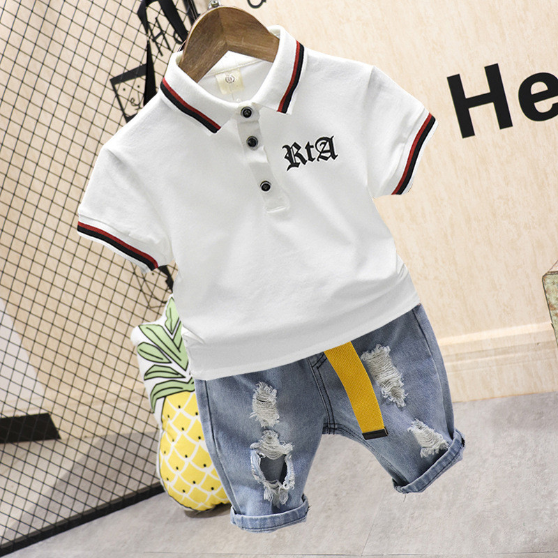 Детско облекло за момче лятна тениска 2023 модерен памук, абсорбиращ потта 6 детски дрехи 2 детска тениска с половин ръкав нова поло риза 5 красиви 3