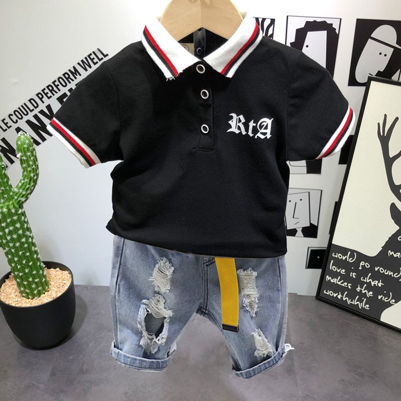 Детско облекло за момче лятна тениска 2023 модерен памук, абсорбиращ потта 6 детски дрехи 2 детска тениска с половин ръкав нова поло риза 5 красиви 3