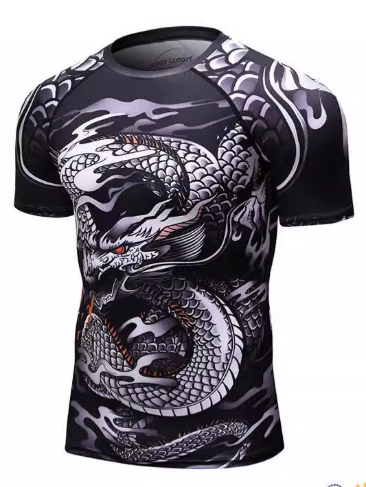 Καυτές πωλήσεις διασυνοριακού εξωτερικού εμπορίου κοντομάνικα ρούχα υπερήρωα της Amazon 3DT πουκάμισο γυμναστικής ανδρικό κοντομάνικο πουκάμισο