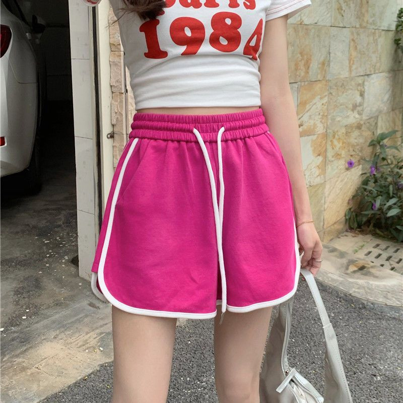  Szürke Rövidnadrág Női Alkalmi nadrág Hot Pants Nyári Elasztikus deréknadrág Bő táskás nadrág Sportnadrág Univerzális Öt pont