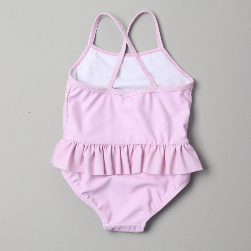 Ārējā tirdzniecība Eiropas un Amerikas jauns bērnu viendaļīgs peldkostīms mīlīgs princešu peldkostīms ar lencēm moderns bērnu peldkostīms vasarā