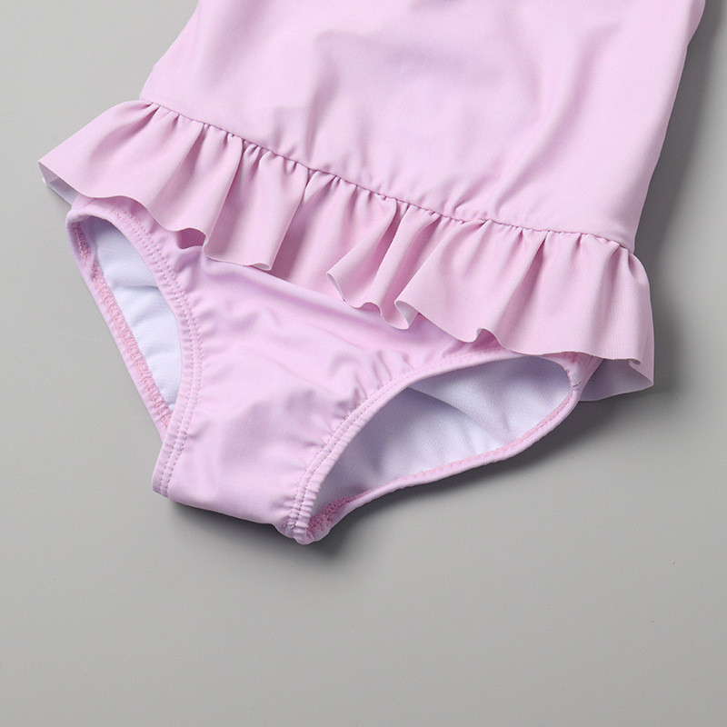 Ārējā tirdzniecība Eiropas un Amerikas jauns bērnu viendaļīgs peldkostīms mīlīgs princešu peldkostīms ar lencēm moderns bērnu peldkostīms vasarā