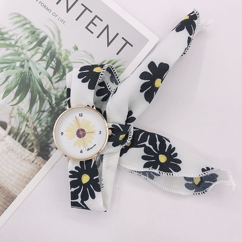 Prekogranični modni sat s tratinčicom, trend, kreativni remen, ženski sat, platneni remen, studentski sat