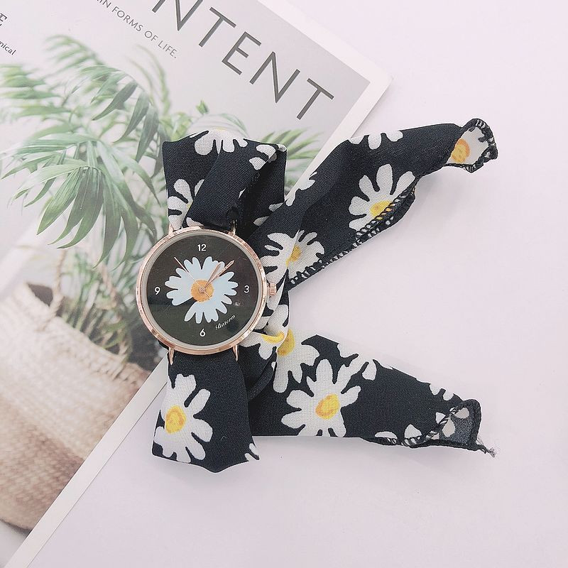 Prekogranični modni sat s tratinčicom, trend, kreativni remen, ženski sat, platneni remen, studentski sat